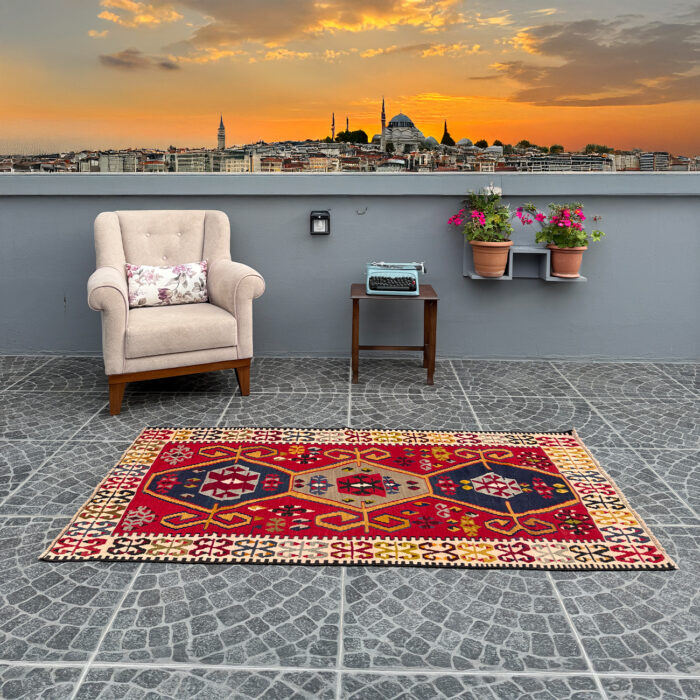 Vintage Kilim – Handwoven Turkish Rug - 3.28x6.23 ft nomarugs 1