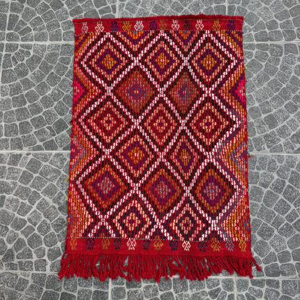 Vintage Afyon Kilim - 2.95x3.97 ft nomarugs 2