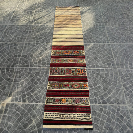 Vintage Mersin Kilim - 2.2x9.42 ft nomarugs 2